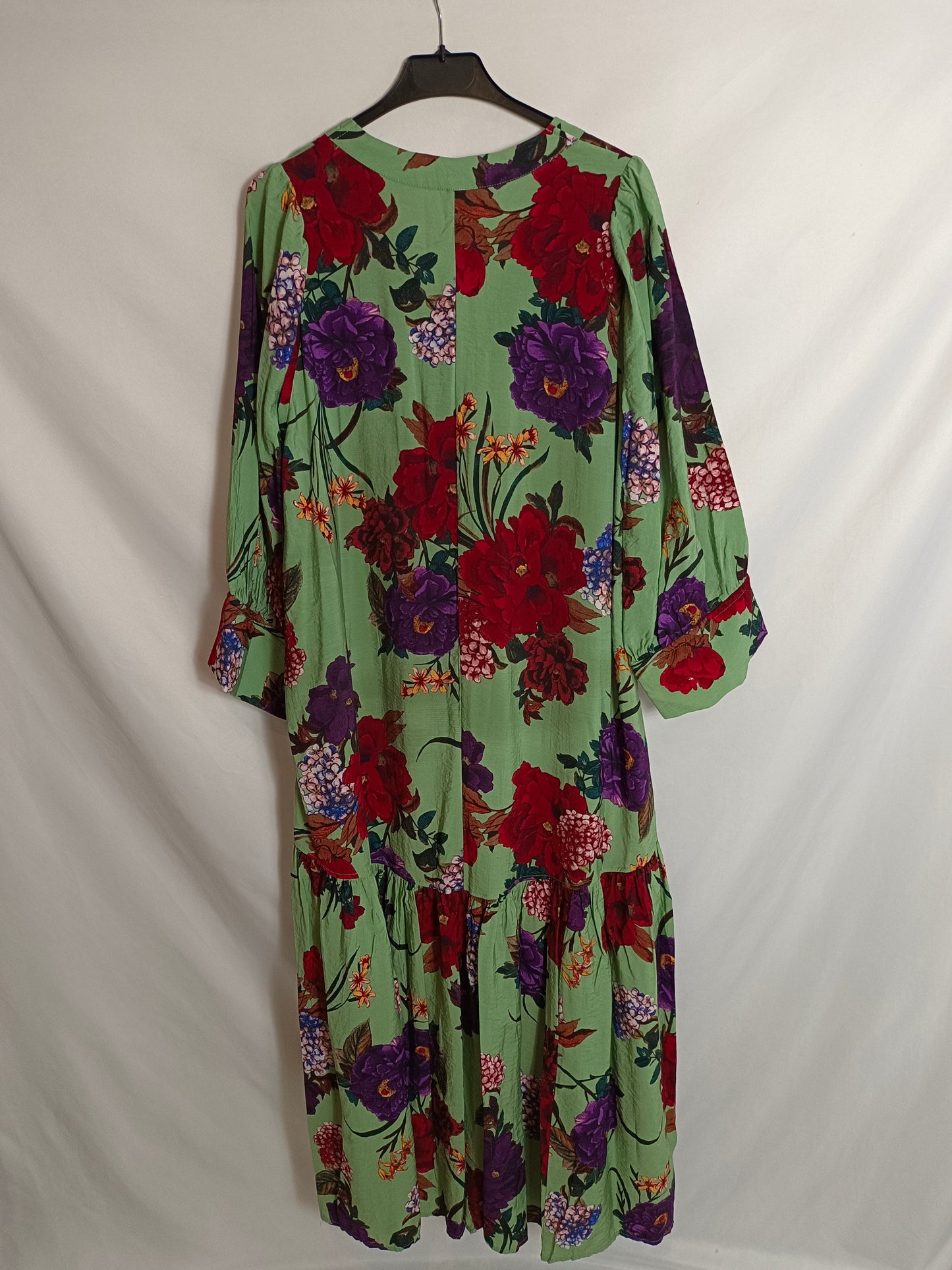 H&M. Vestido largo flores T.m