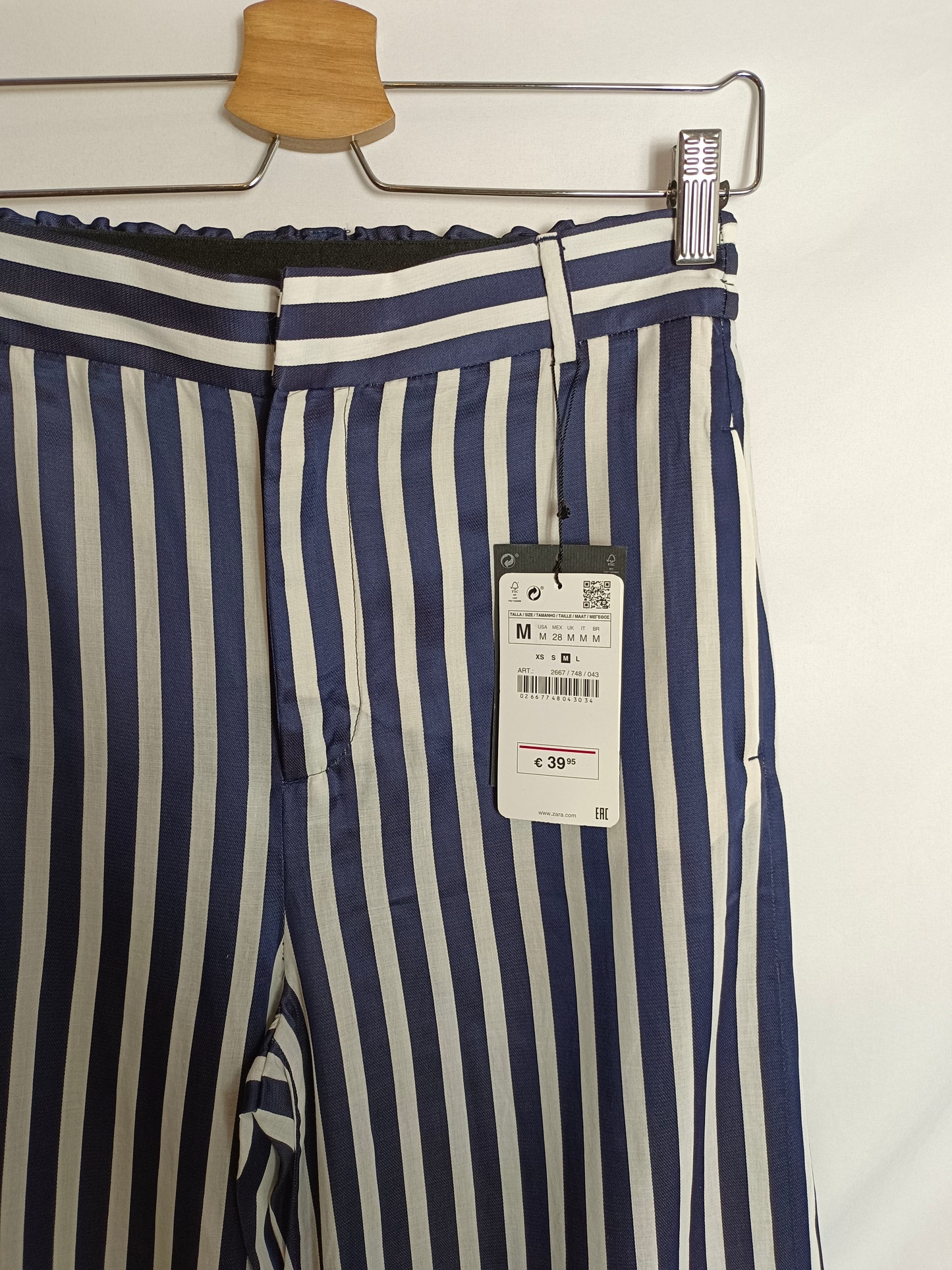 ZARA. Pantalón rayas Palazzo T.m