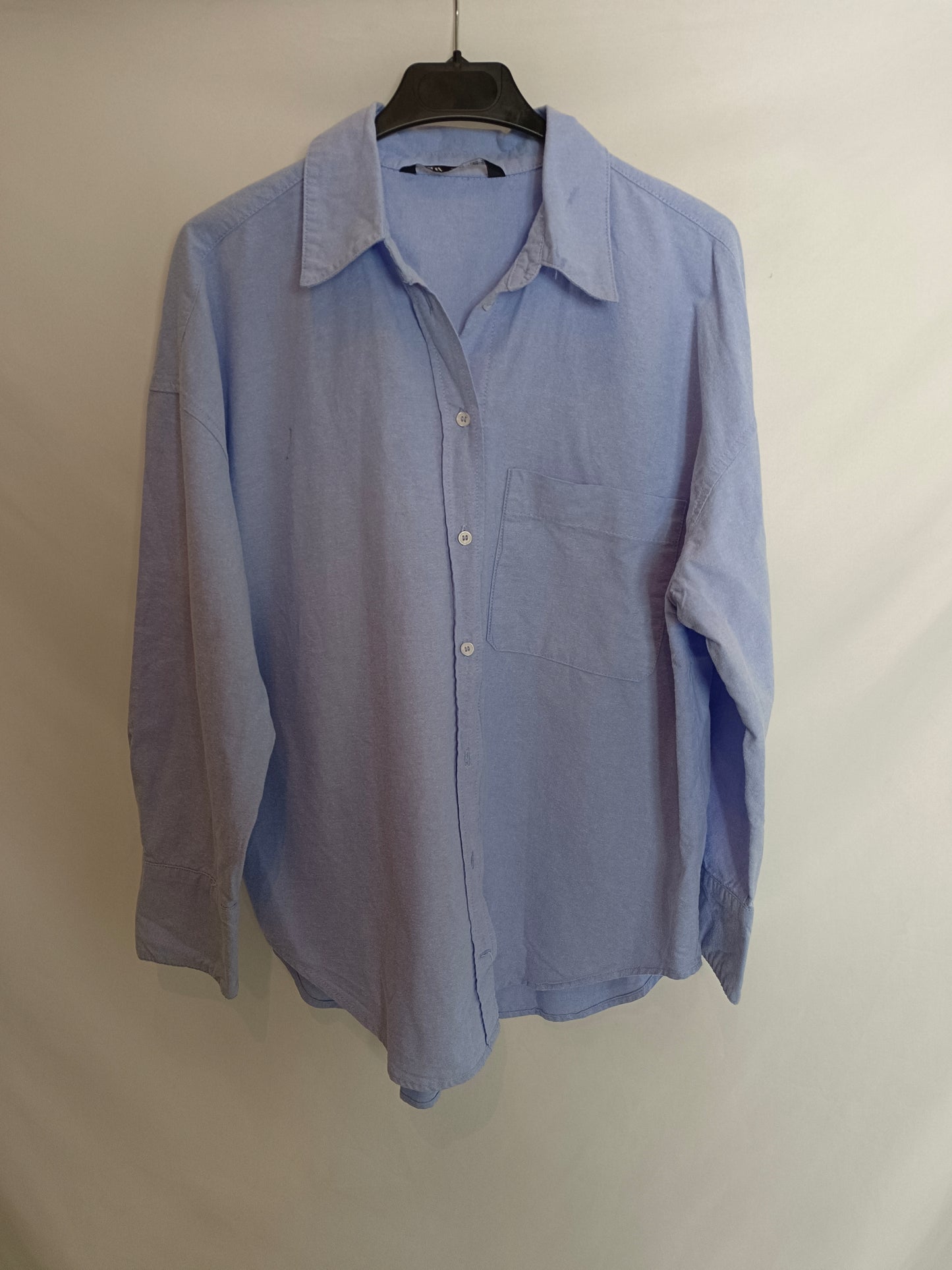 ZARA. Camisa Oxford azul T.s