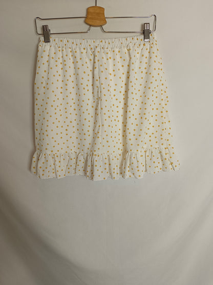 VALENTINA.Falda blanca lunares T.m