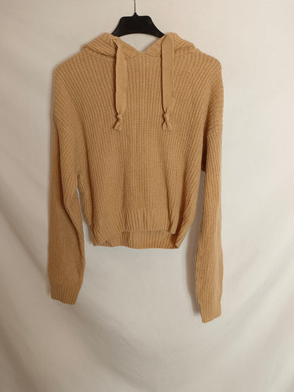 H&M. Jersey beige capucha T.xs