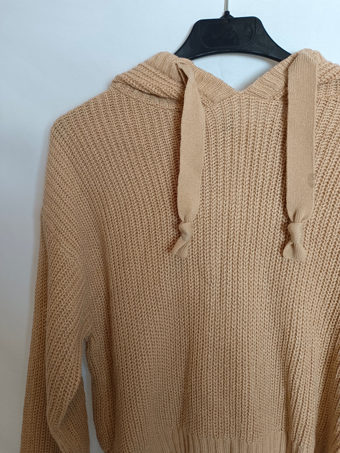 H&M. Jersey beige capucha T.xs