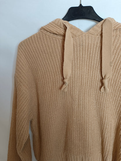 H&M. Jersey beige capucha T.xs