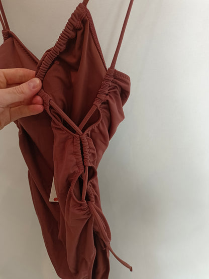 ZARA. Traje de baño marrón T.xl