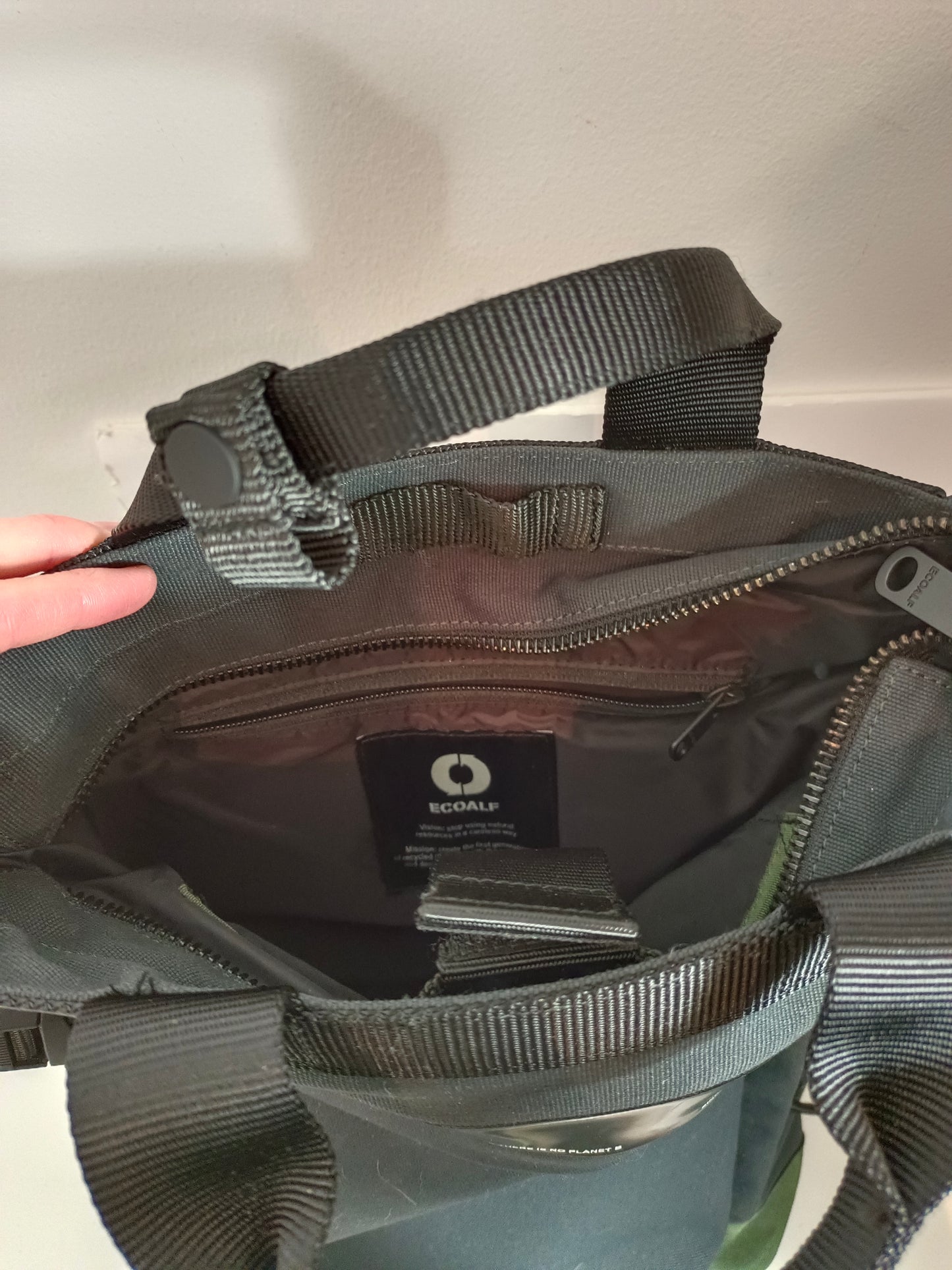 ECOALF. Two-tone green and black backpack