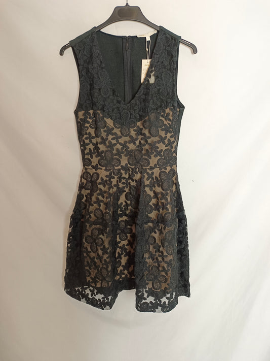 MAJE. Vestido negro encaje T.1(S)