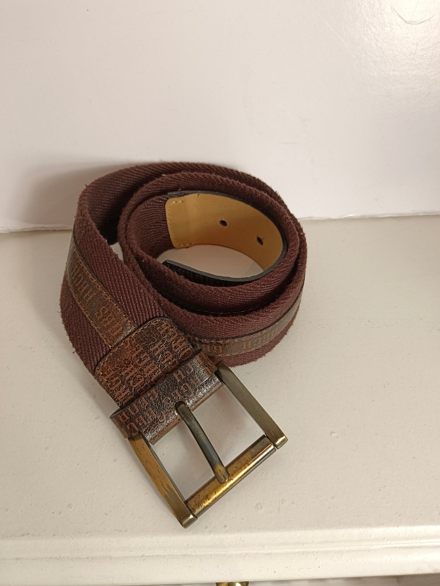GEORGES RECH. Cinturón marrón texturas