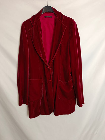 OTRAS. Blazer burdeos terciopelo. TM/L