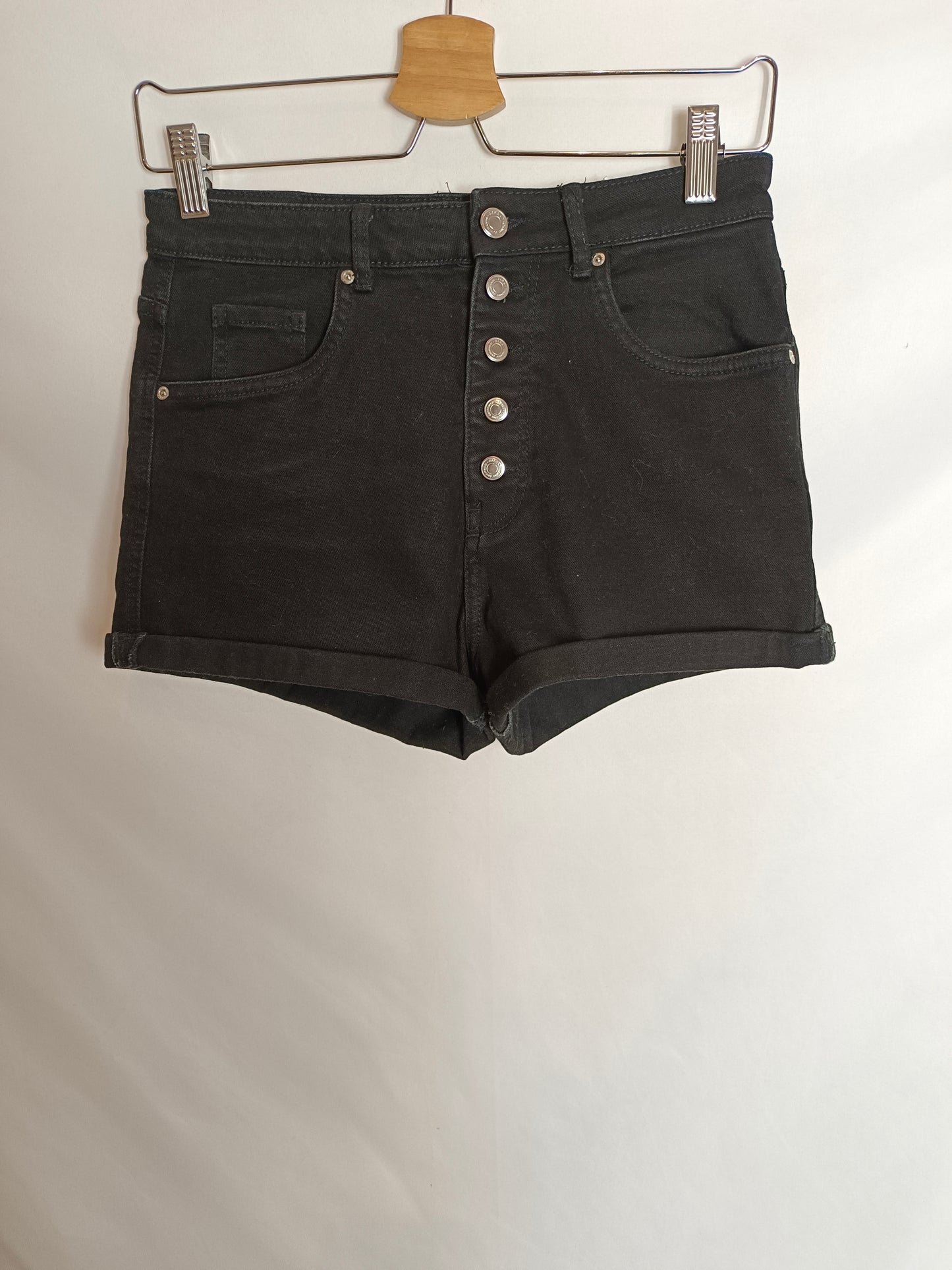 ZARA. Black denim shorts size 38
