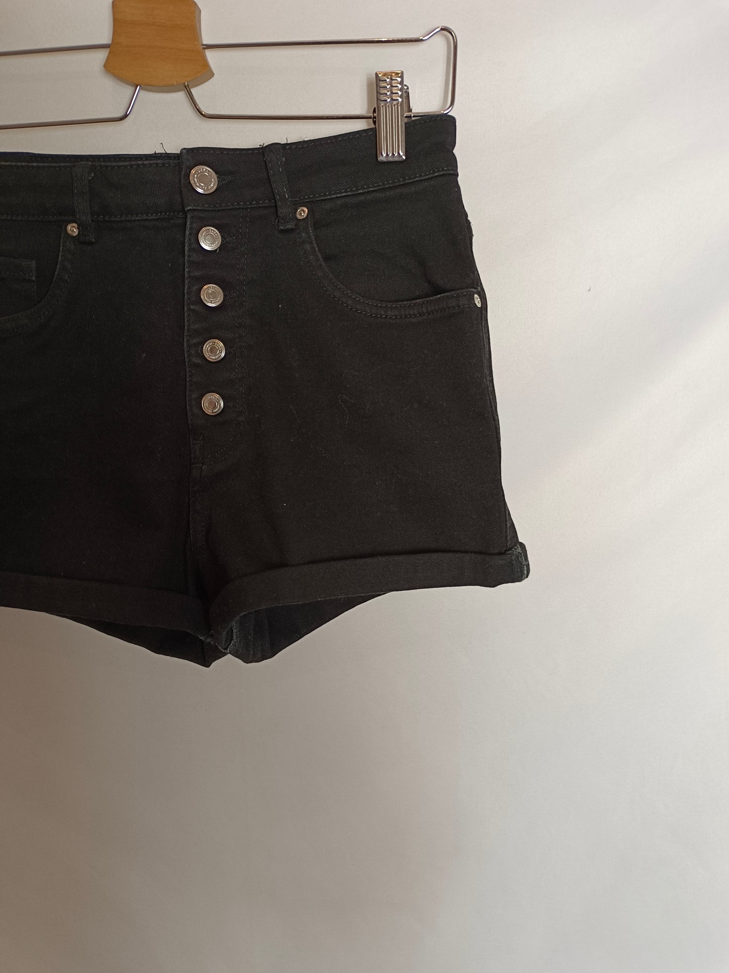 ZARA. Black denim shorts size 38
