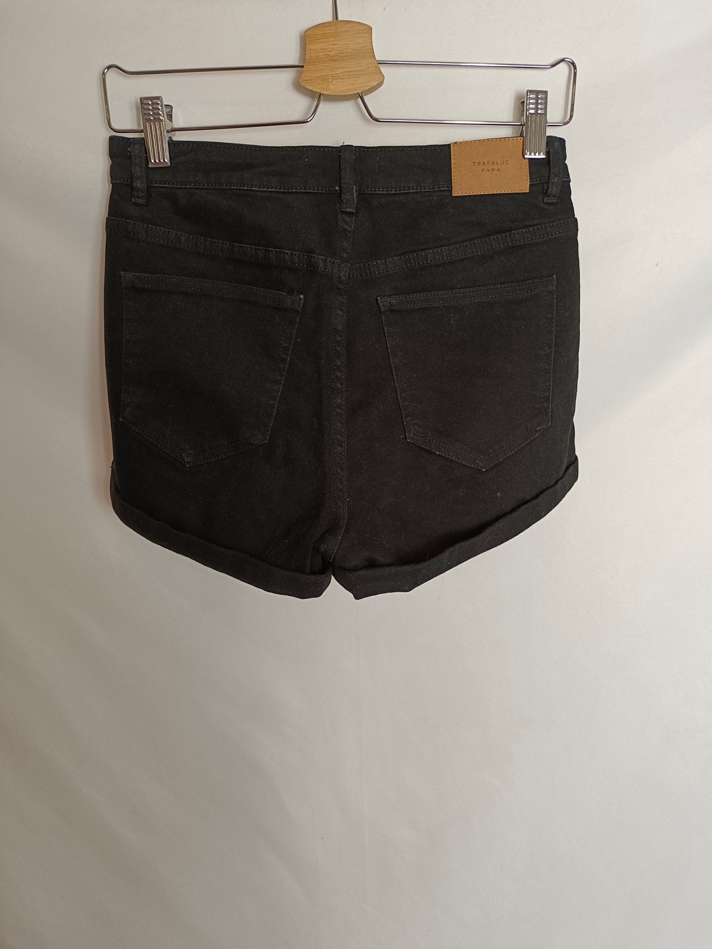 ZARA. Black denim shorts size 38
