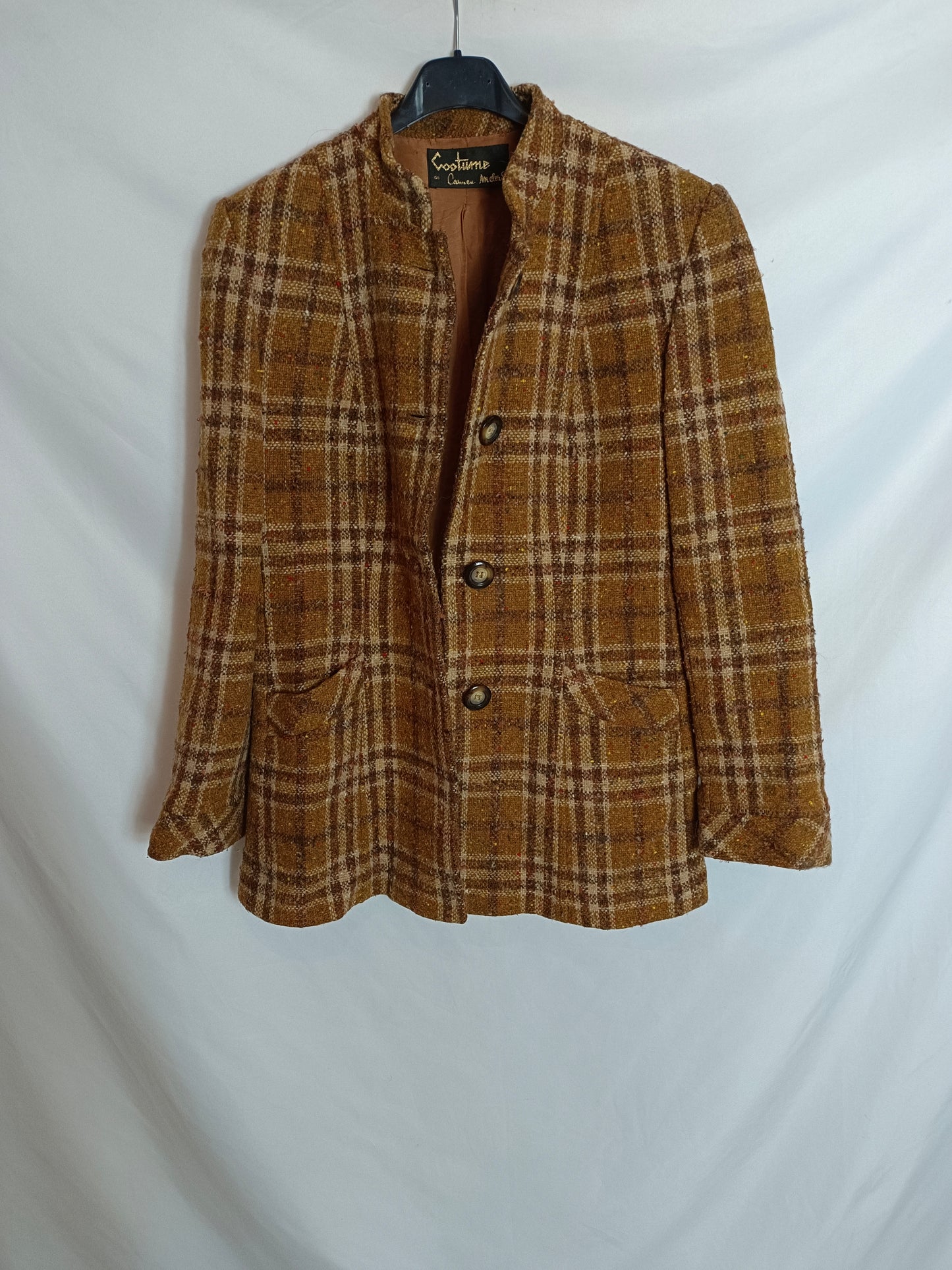 CARMEN MELLER. Blazer cuadros vintage T.40(tara)