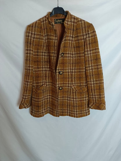 CARMEN MELLER. Blazer cuadros vintage T.40(tara)
