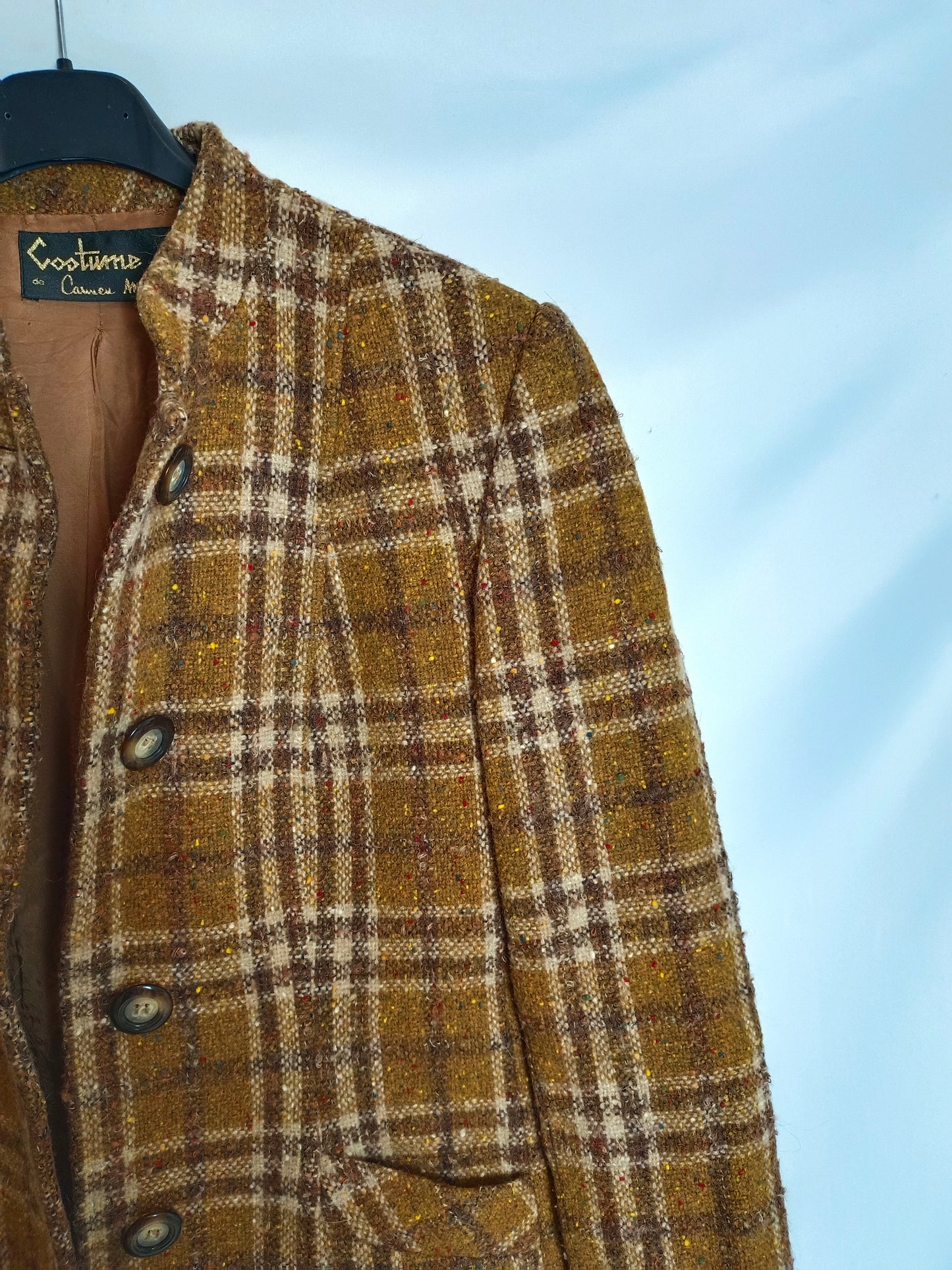 CARMEN MELLER. Blazer cuadros vintage T.40(tara)