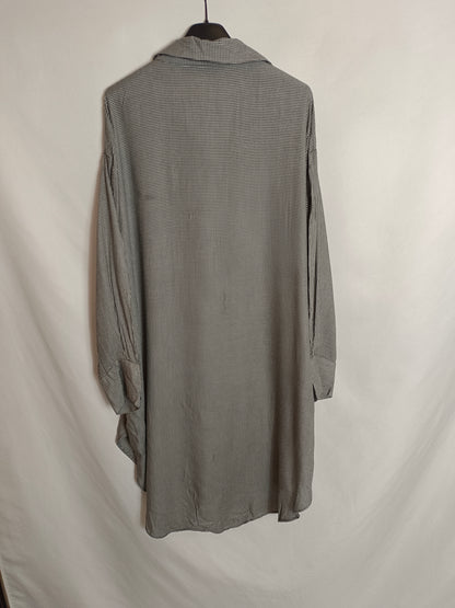 ZARA. Vestido camisero pata de gallo T.m