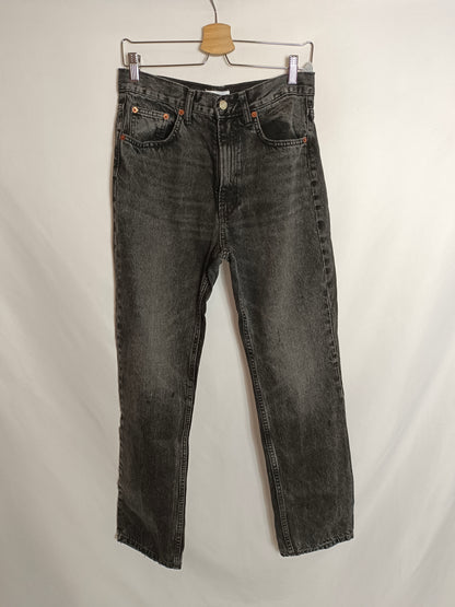 ZARA. Distressed denim trousers, size 38