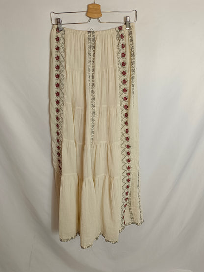 ZARA. Long embroidered skirt S.xs/s