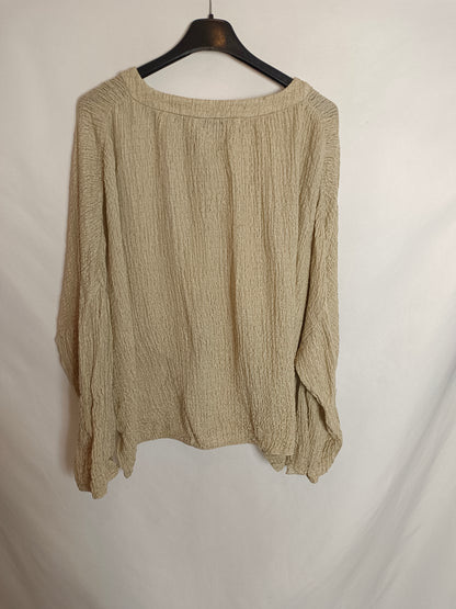 ZARA. Textured beige top, size XL