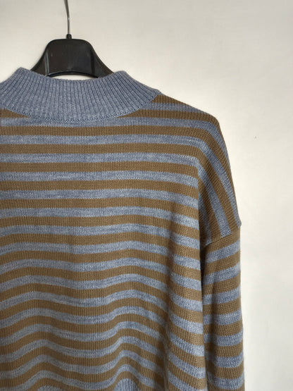 NOON. Blue and beige striped sweater T.xs