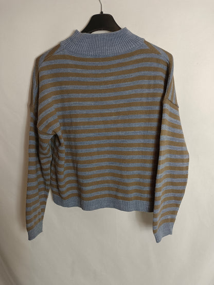 NOON. Blue and beige striped sweater T.xs