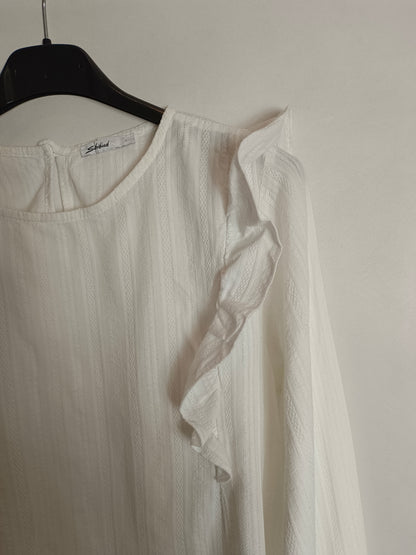 SUBDUED. Blusa blanca volantes T.36