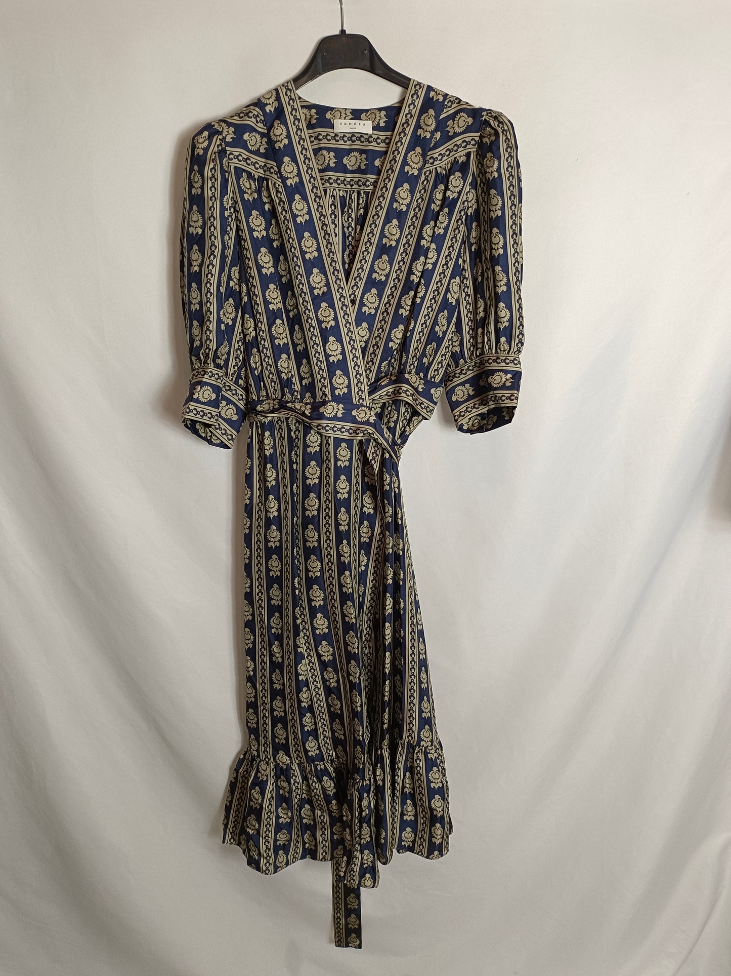 SANDRO. Silk wrap dress Tu(S)