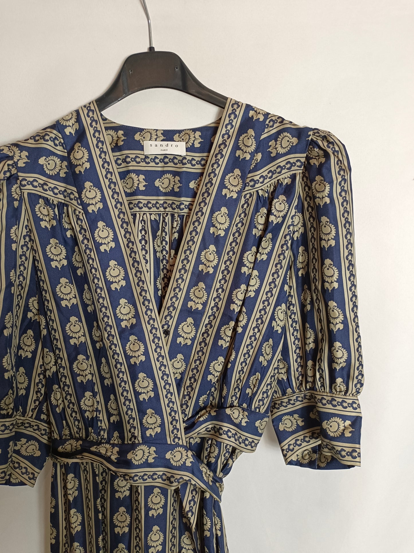 SANDRO. Silk wrap dress Tu(S)
