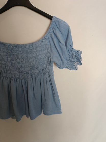 LOVELY BOLITA MINI. Top denim nido de abeja T.u(xs)