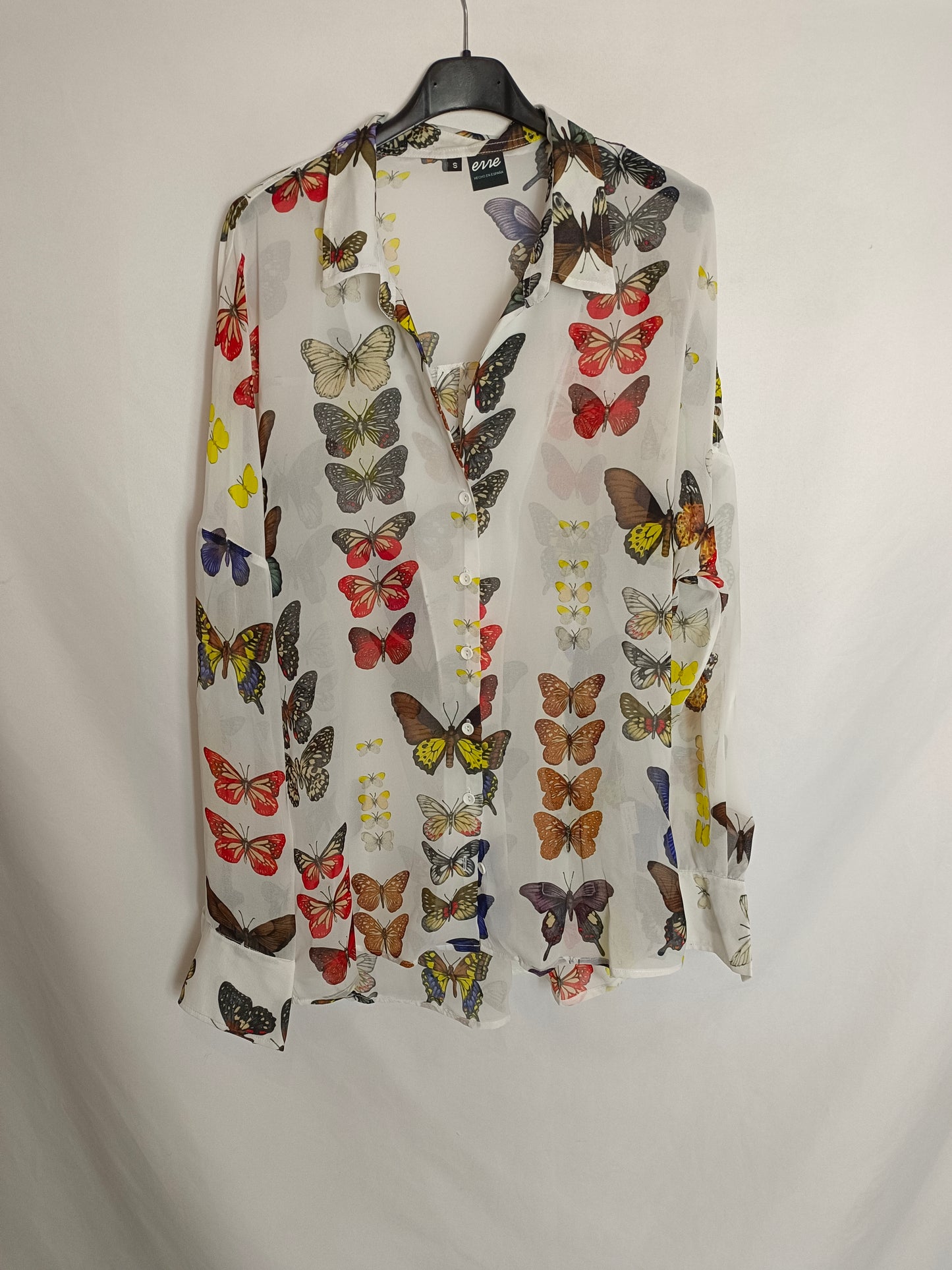 ERRE. White butterfly blouse Ts