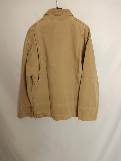 ZARA. Cazadora beige denim T.xs