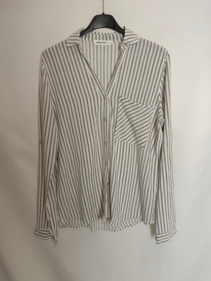 BROWNIE. Blusa de rayas gris y blanco T S