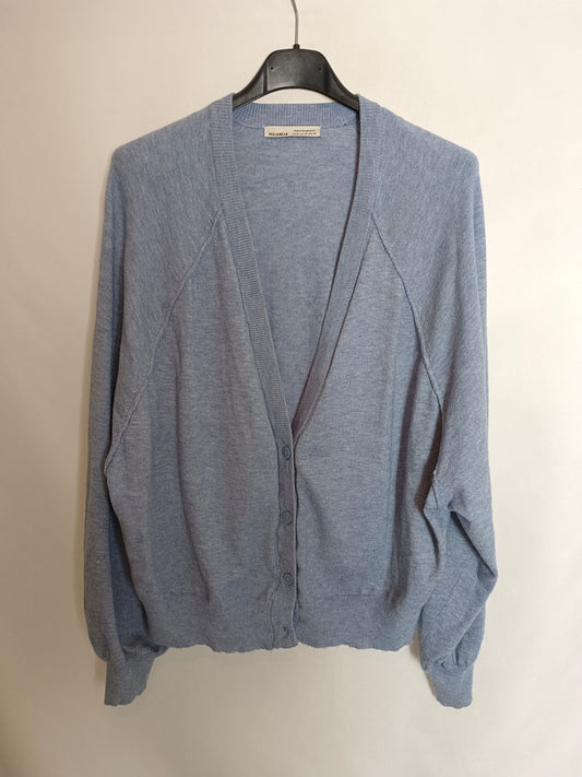 PULL&BEAR. Rebeca azul cortita T.m