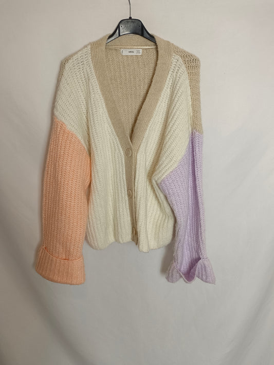 MANGO. Cárdigan punto colores T.s