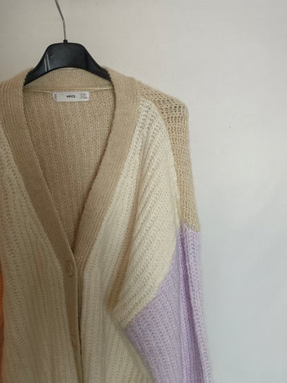 MANGO. Cárdigan punto colores T.s