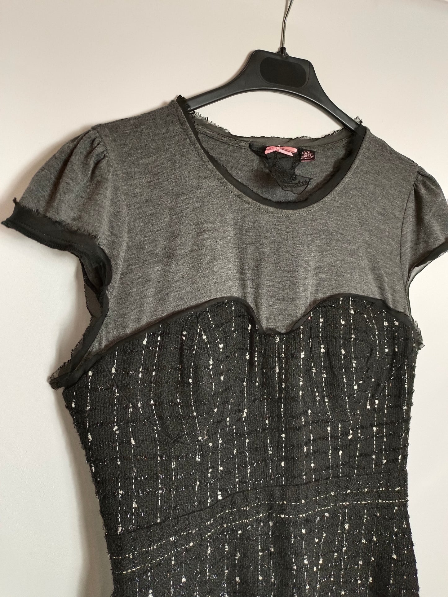 TWELVE BY TWELVE. Vestido negro tweed T.l