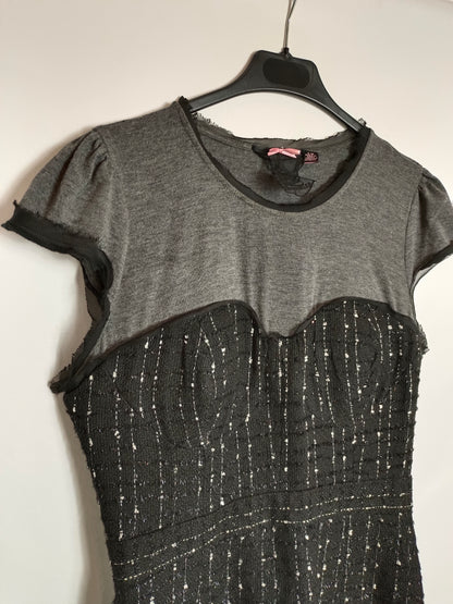 TWELVE BY TWELVE. Vestido negro tweed T.l