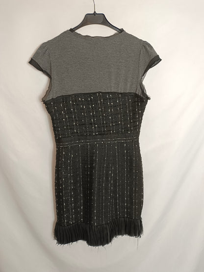 TWELVE BY TWELVE. Vestido negro tweed T.l