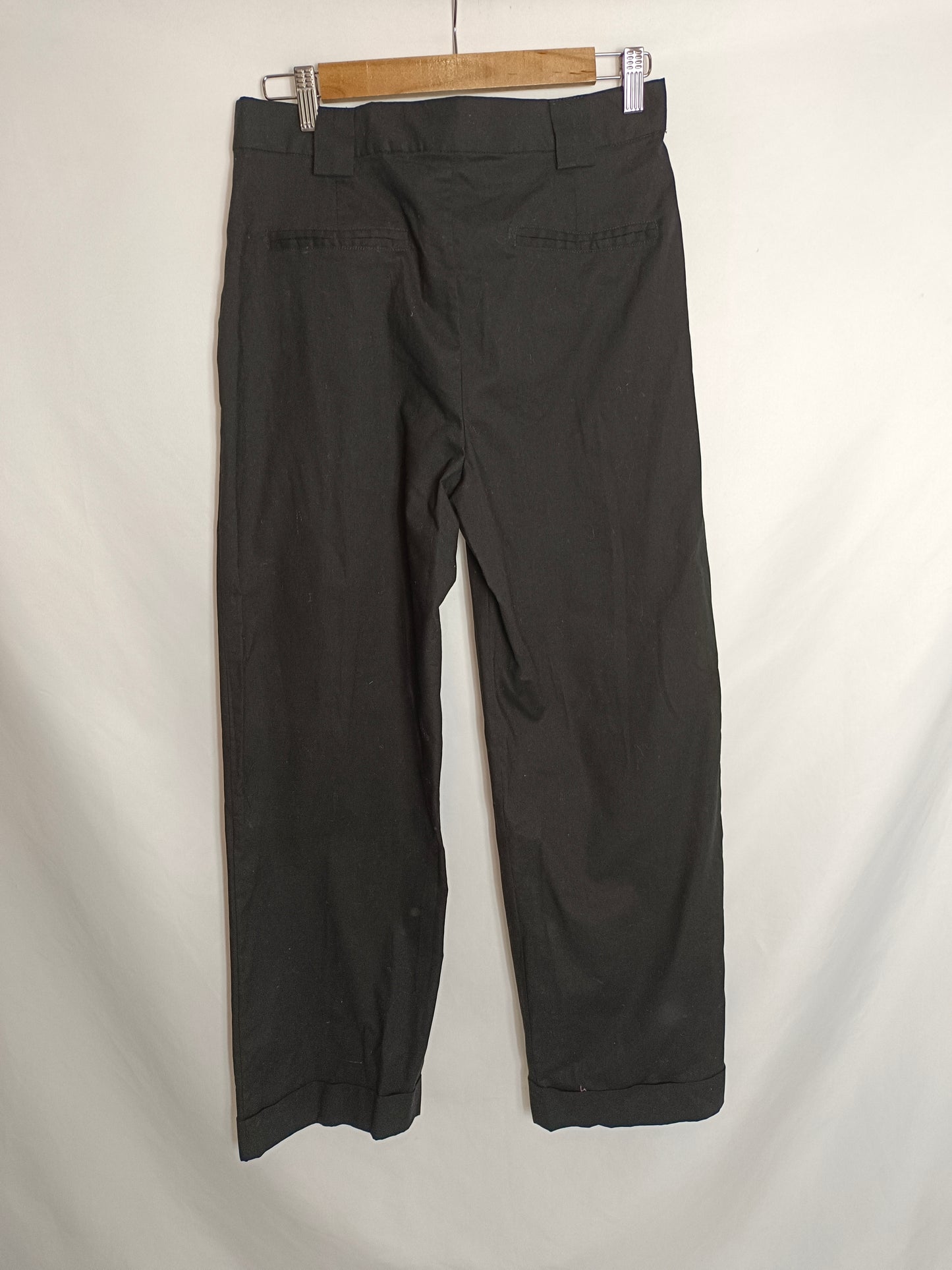 COOSY. Pantalón negro algodón T.l