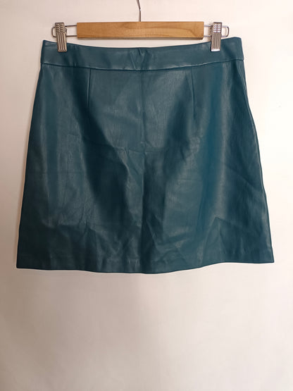 MANGO. Falda azul abotonada T.m