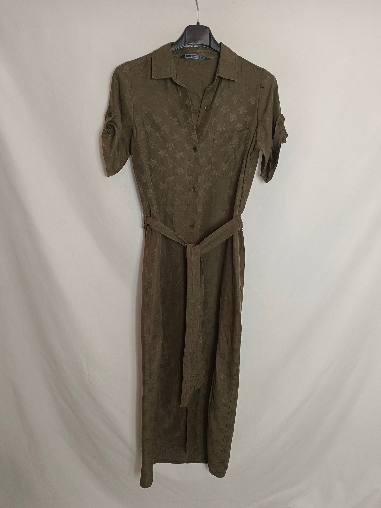ZARA. Green dress with stars T.xs