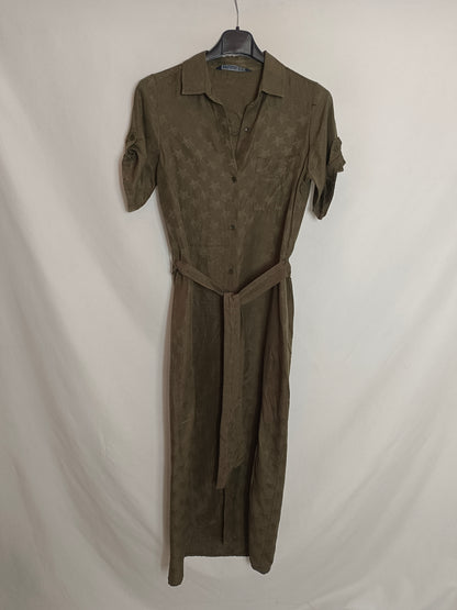 ZARA. Green dress with stars T.xs
