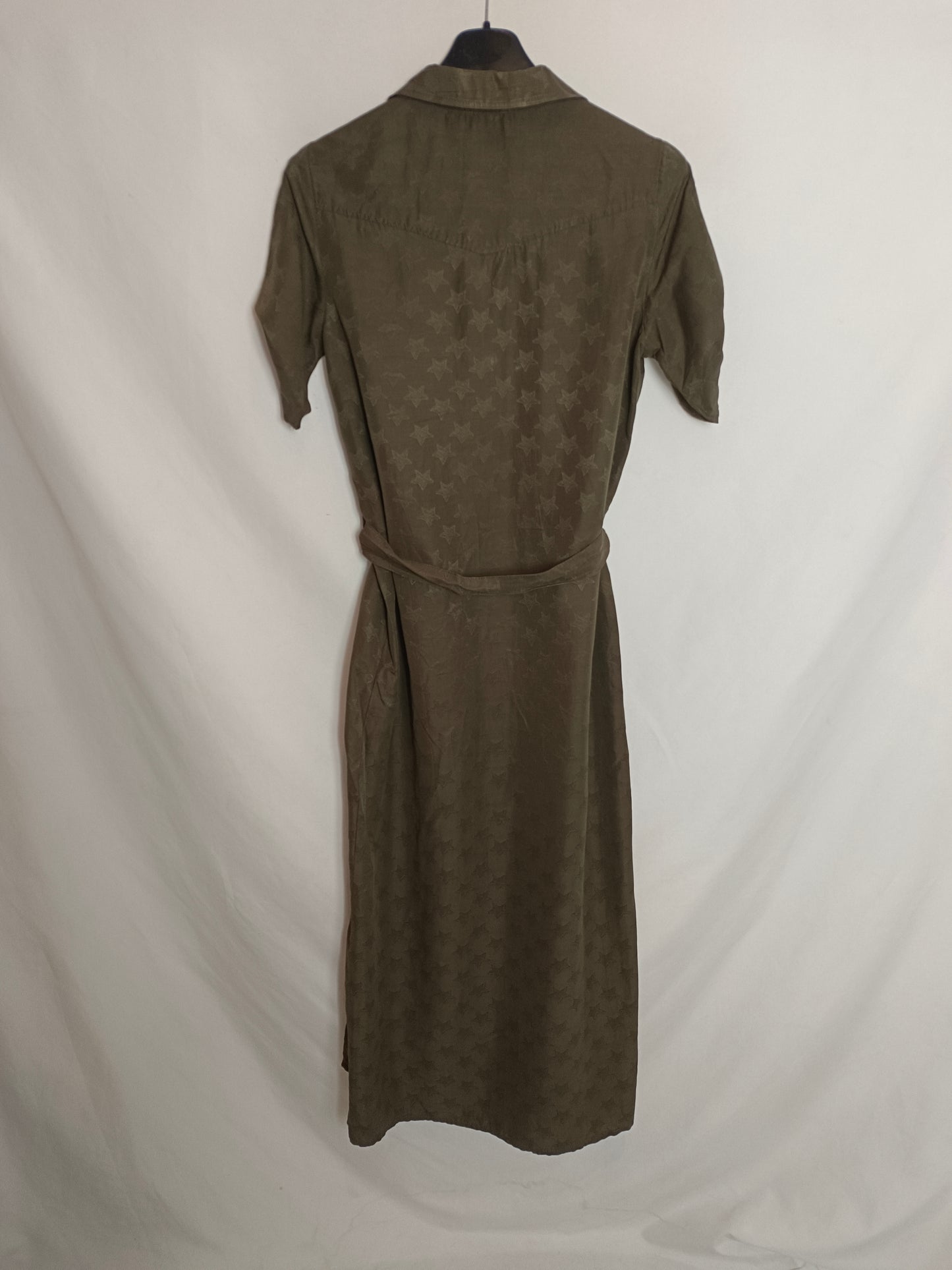 ZARA. Green dress with stars T.xs