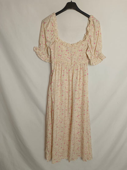 AUGUSTE. Beige floral dress, size 32