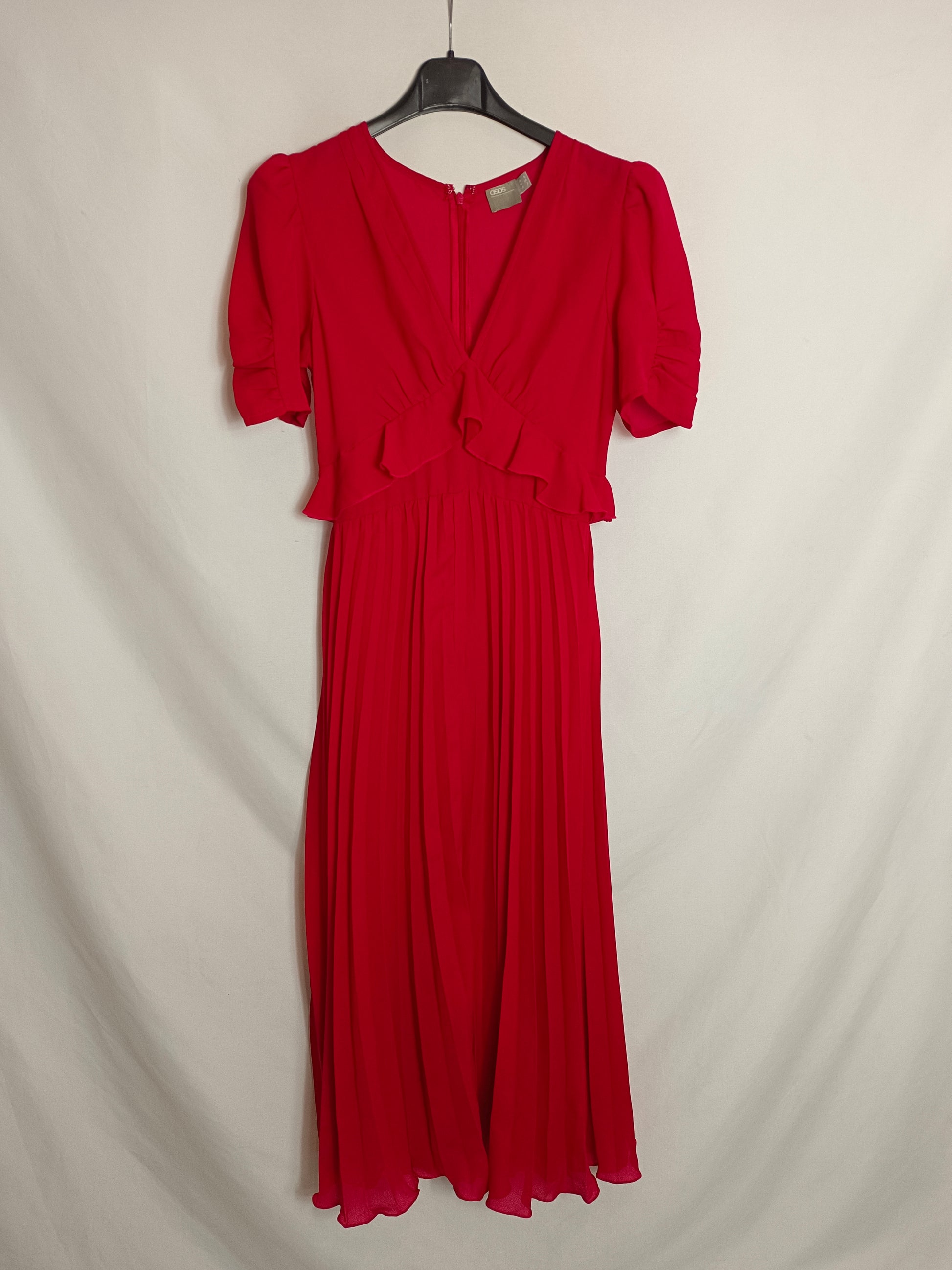 ASOS. Red pleated dress size 34 Hibuy market ASOS. Red pleated dress size 34 Hibuy market