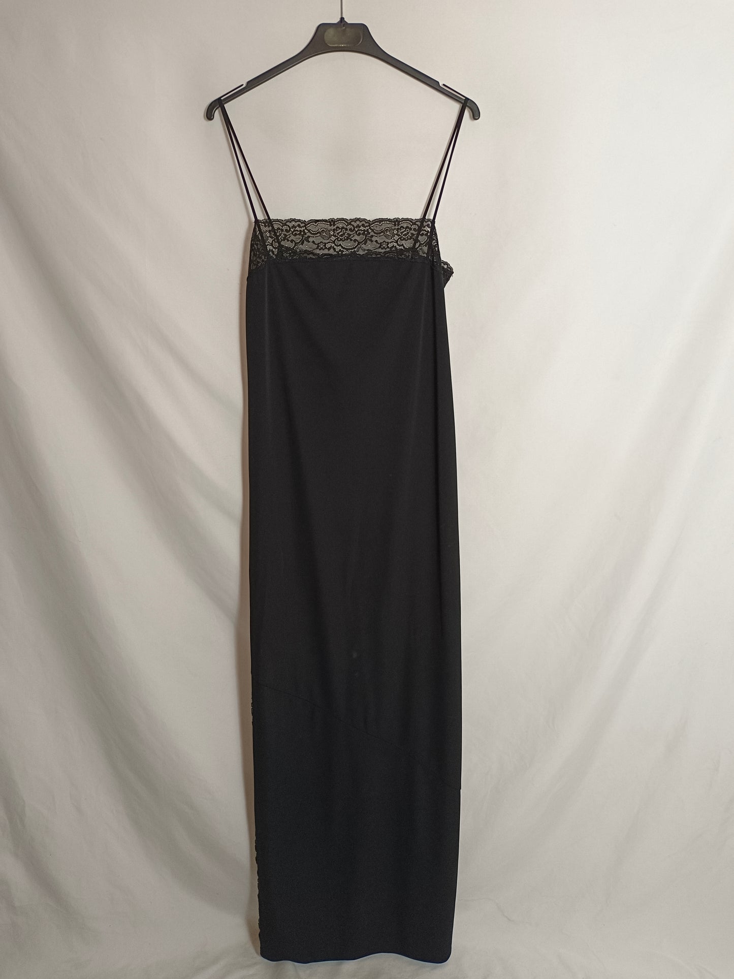 MANGO. Vestido largo lencero T.m