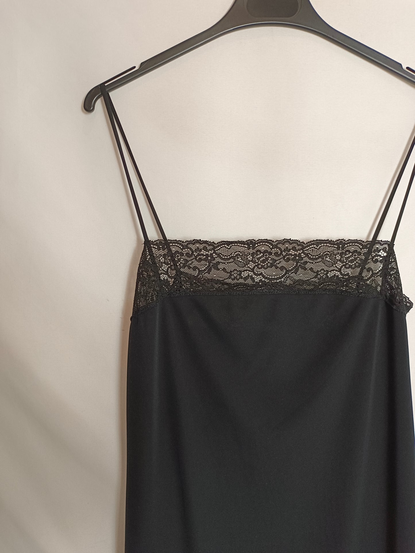 MANGO. Vestido largo lencero T.m