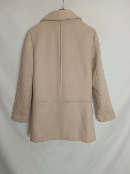 SEZANE. Abrigo camel cruzado T.34