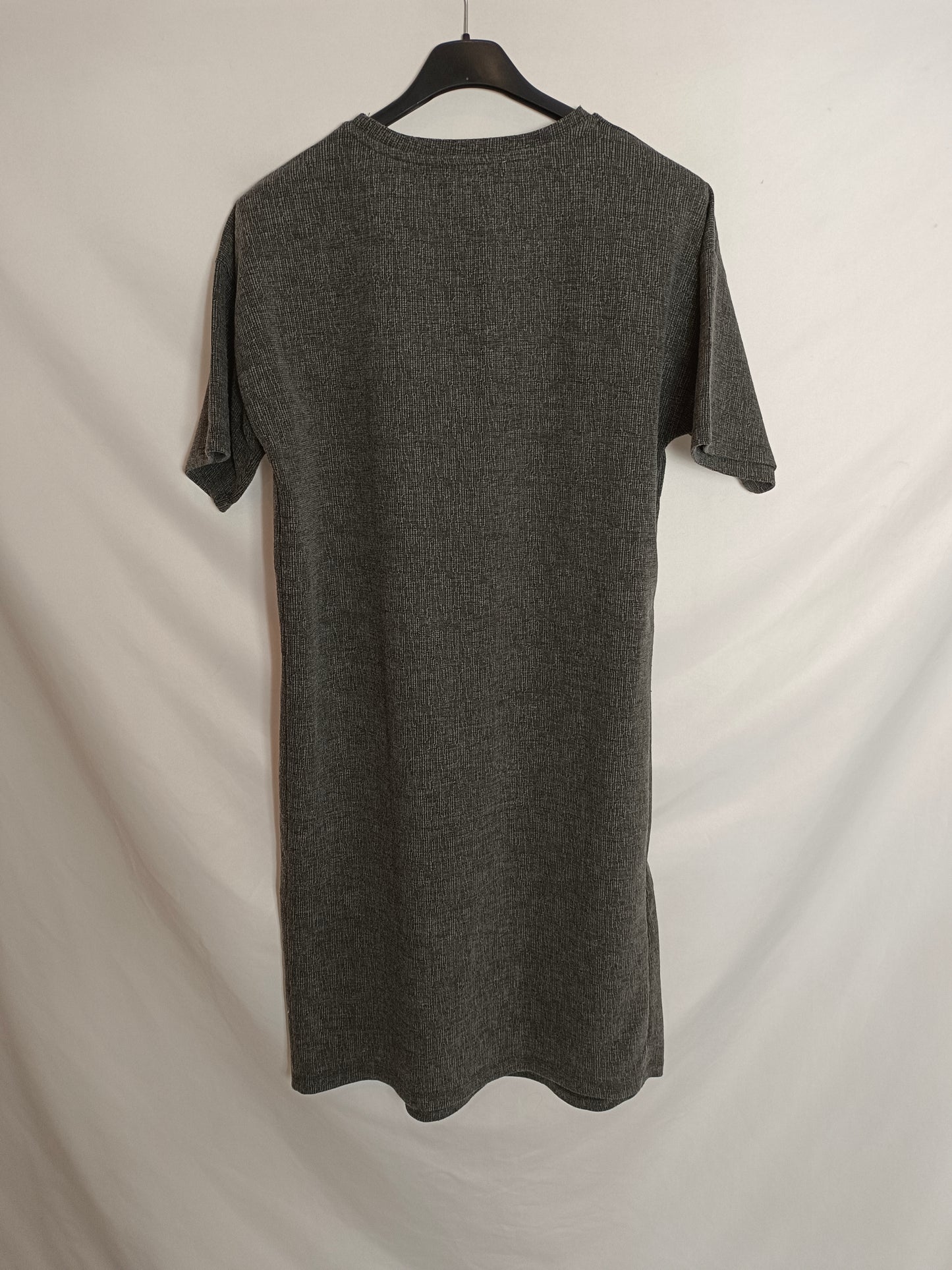 ZARA. Vestido midi gris T.m