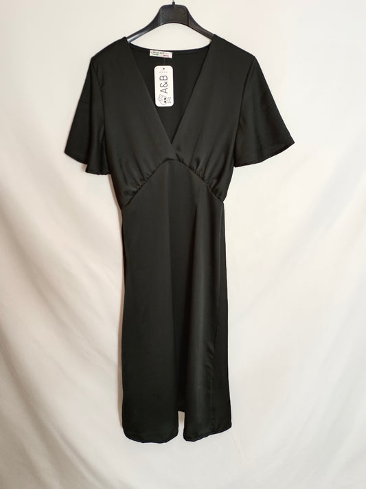 A&B SHOP.  Vestido negro satinado Tu(s)