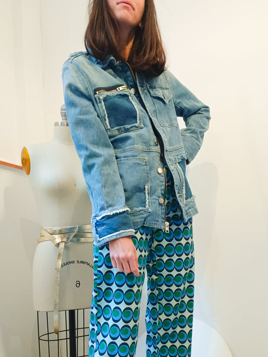 ZADIG&amp;VOLTAIRE. Denim jacket with patches. T.S.